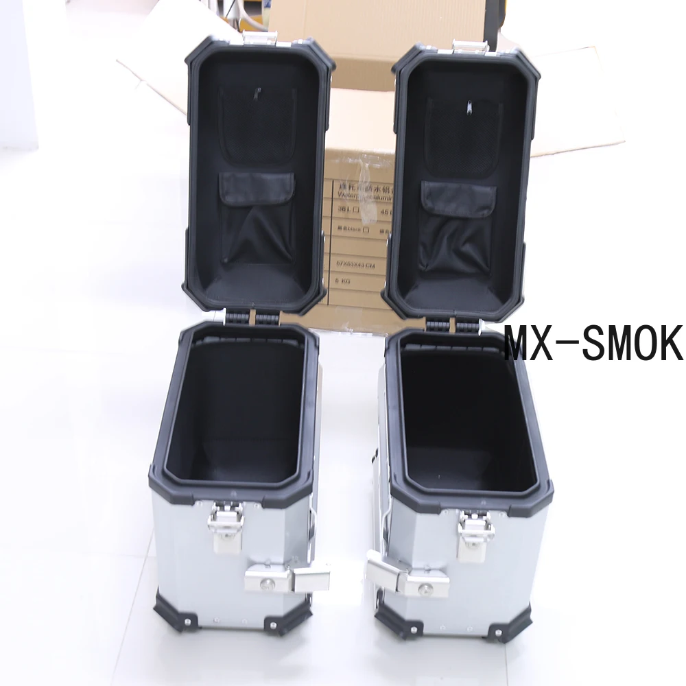 Cajas traseras laterales para motocicleta, caja de aluminio de 36L/46L, resistente al agua, para bicicleta Universal - AliExpress Automóviles motocicletas