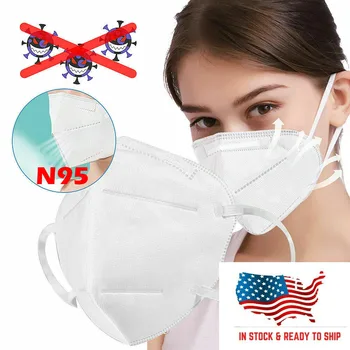 

10PCS N95 Respiratory Face Mask 95% Filtration Non-woven Fabric Protective Masks Dust Particles Pollution Filter
