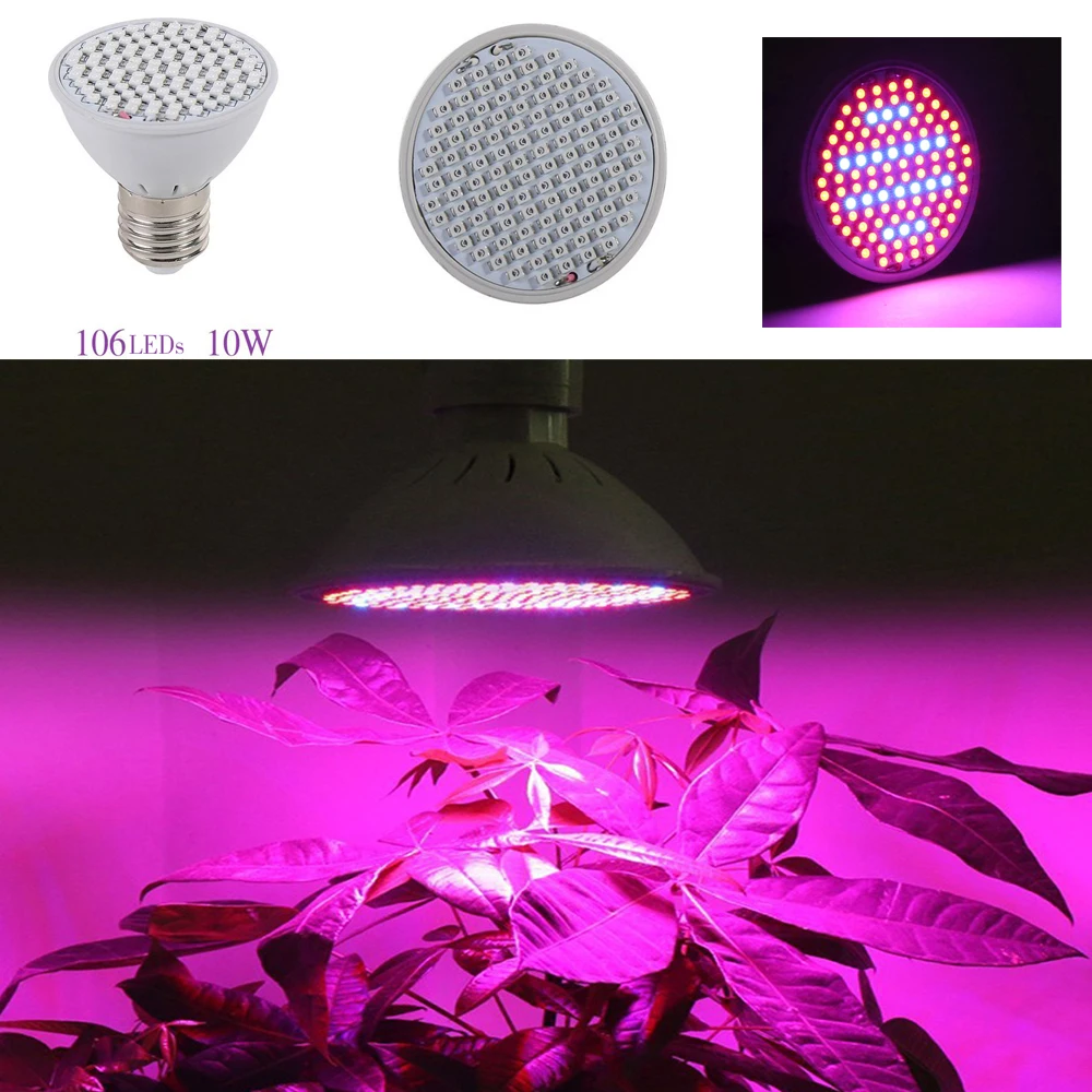 E27 10W Grow Light 4 трубки светодиодный светильник для выращивания полный спектр Фито лампа 18 Вт 27 Вт 36 Вт клип-на USB лампа для выращивания растений комнатных саженцев цветов овощей - Испускаемый цвет: E27 10W Grow Light