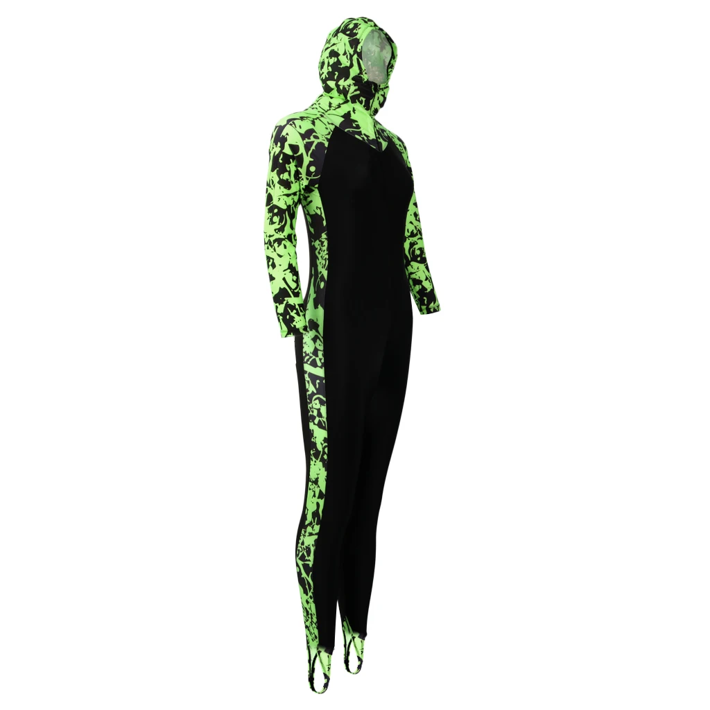 Green Black S Полный охват Леди Купальник гидрокостюм комбинезон для сноркелинга Плавание Дайвинг Каякинг Защита от солнца - Цвет: Green Black S