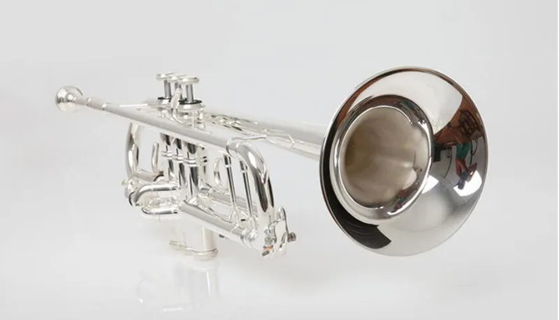 

New TR600 Trumpet Authentic Double Silver Plated B Flat Professional Trumpet Top Musical Instruments Brass With Case