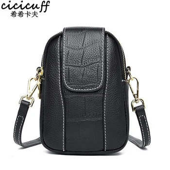 

Brand Design Crocodile Pattern Genuine Leather Crossbody Bag for Women Small Phone Purse Shoulder Bags Mini Women's Leather Bags