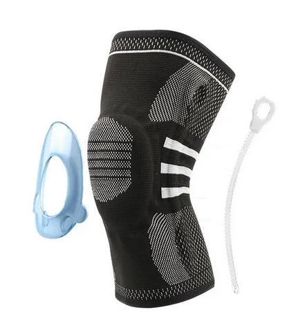 3D ткачество силиконовые наколенники Поддержка брекса Волейбол Баскетбол Meniscus защита колена спортивные предохраняющие наколенники - Цвет: WH