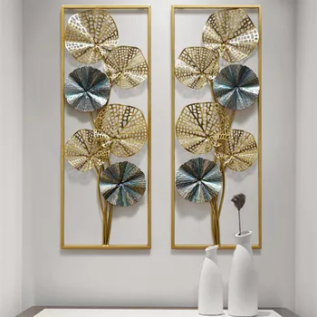 

New Chinese Extravagant Wall Decoration Metal Hollow Out Leaf Wall Hanging Metope Decorate Pendant Sofa Background Wall R4300