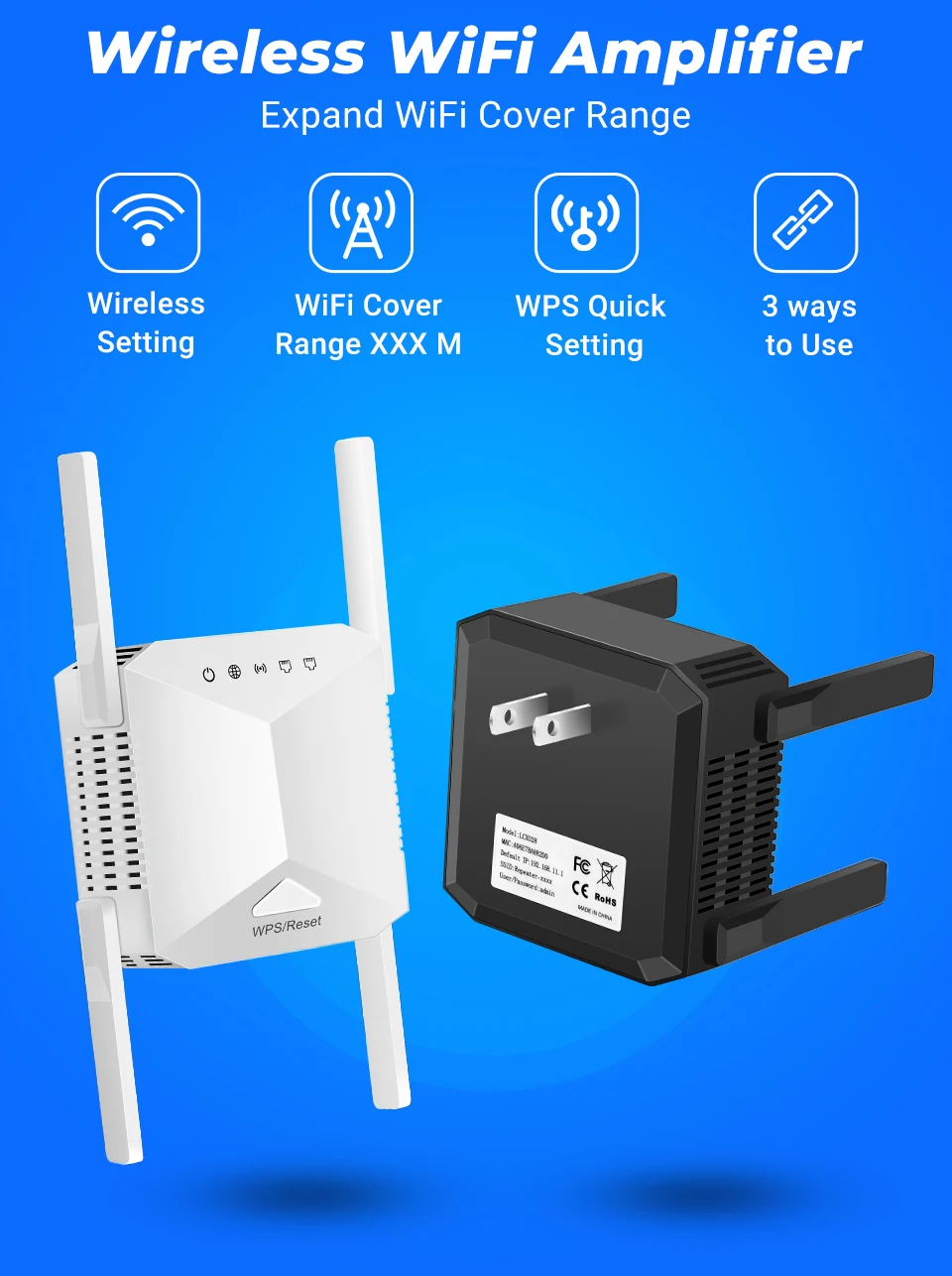 WiFi Booster, 2.4G, Banda De Longo Alcance,