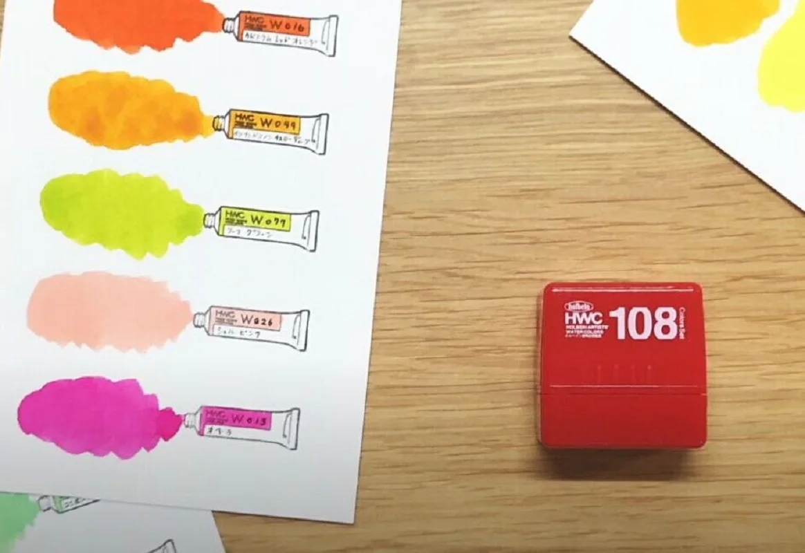 Brand seal hb mg Van Gogh Holbein watercolor paint coloring line draft color card art paint seal