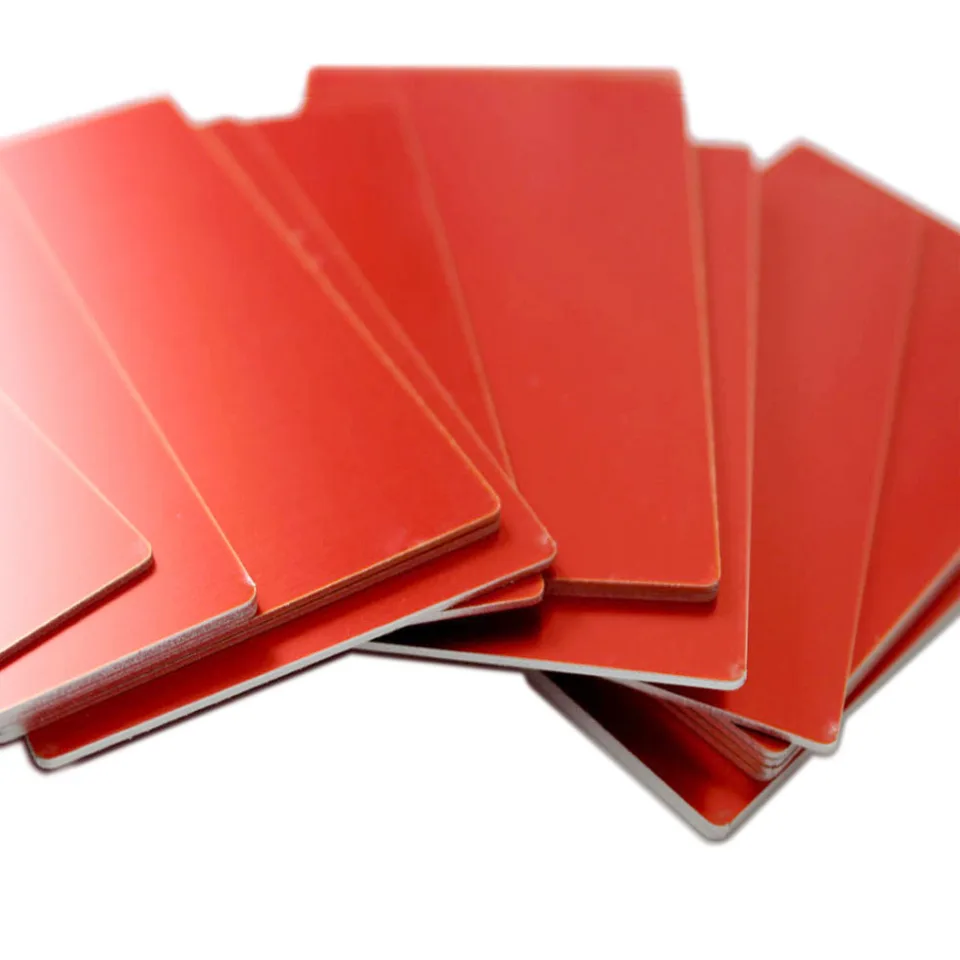 Sourcing Map Blank PVC Cards Red Plastic Card 15mil For ID Badge