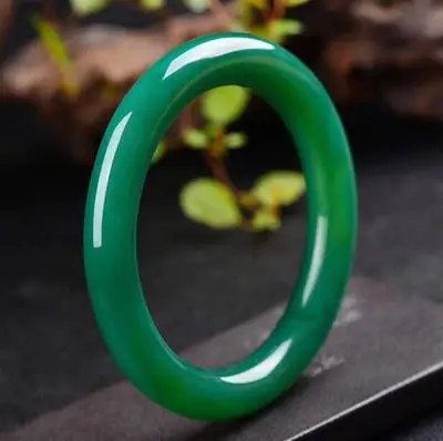 

Zheru Jewelry Agate Chalcedony 54-64mm Green Bangle Elegant Princess Jewelry Best Gift