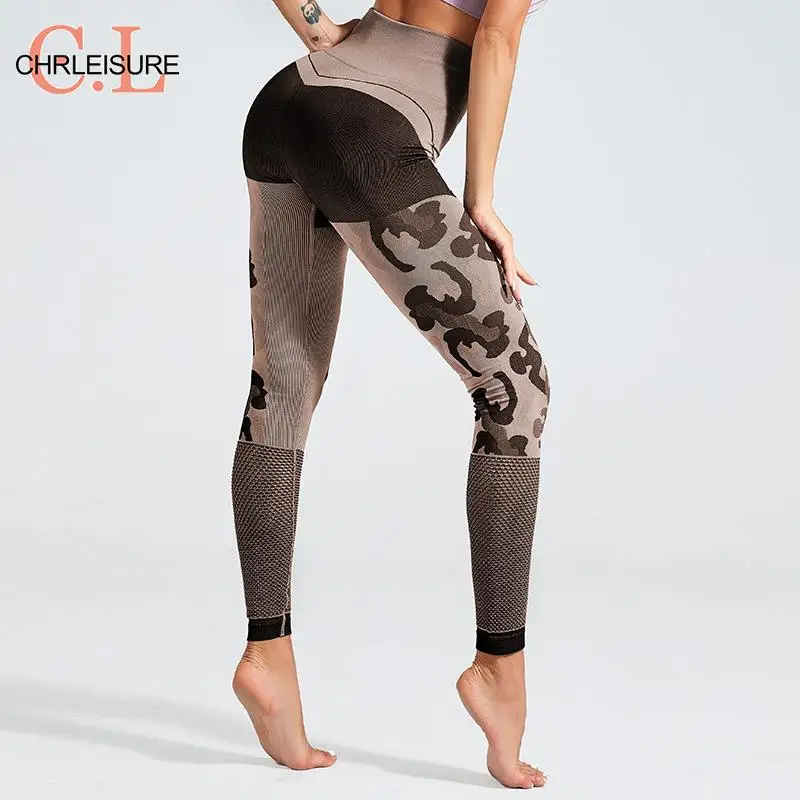 CHRLEISURE камуфляж печати эластичные леггинсы камуфляж фитнес брюки леггинсы повседневные молочные бедра сексуальные камуфляжные пуш-ап фитнес