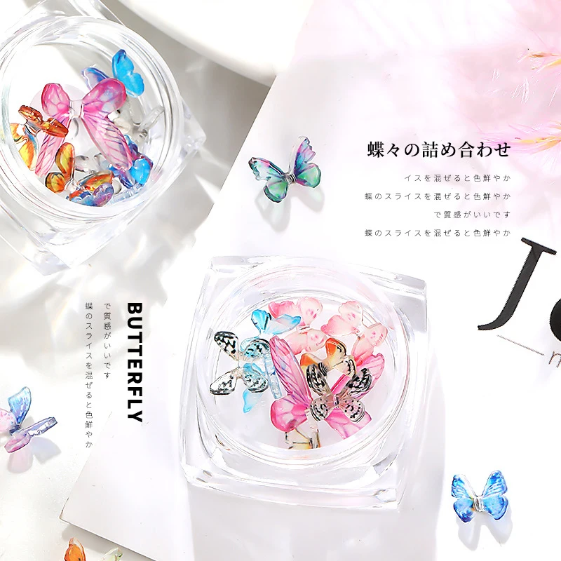 

Nail Accessoires Box Butterfly Nail Art Decorations Set 3D Designer Nail Design For Manicure Tools Nail Supplies