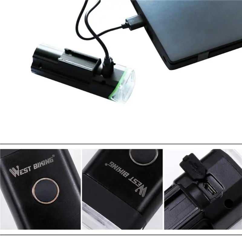 USB Rechargeable Bike Light 4-Modes Smart Sensing Front Lamp Headlight Waterproof USB Bicycle Accessories with Strap