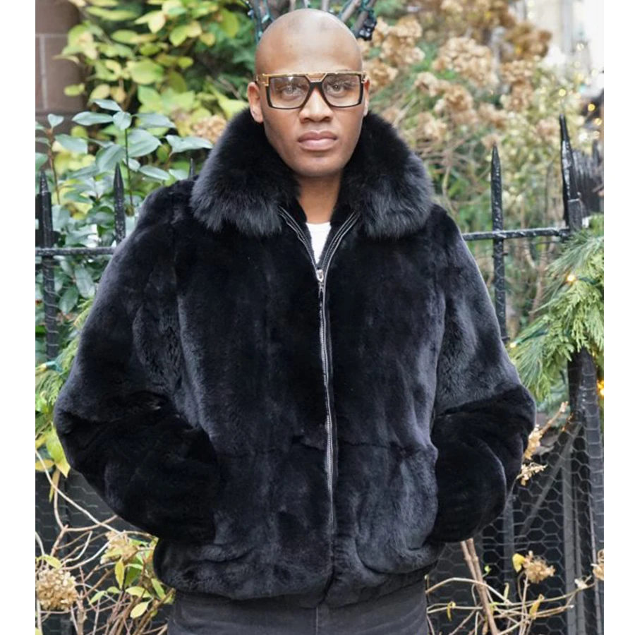 

Fox Fur Coat Men Natural Fur Jacket Winter Warm Thick Overcoat High Quality Outwear New Fashion