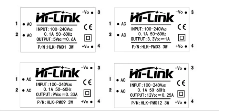 5 шт. HLK-PM01 HLK-PM03 HLK-PM12 AC-DC 220V 5V 3,3 V 12V Мощность Модуль преобразователь переменного тока в постоянный, изолированный модуль питания с сертификацией UL/CE бытовой выключатель