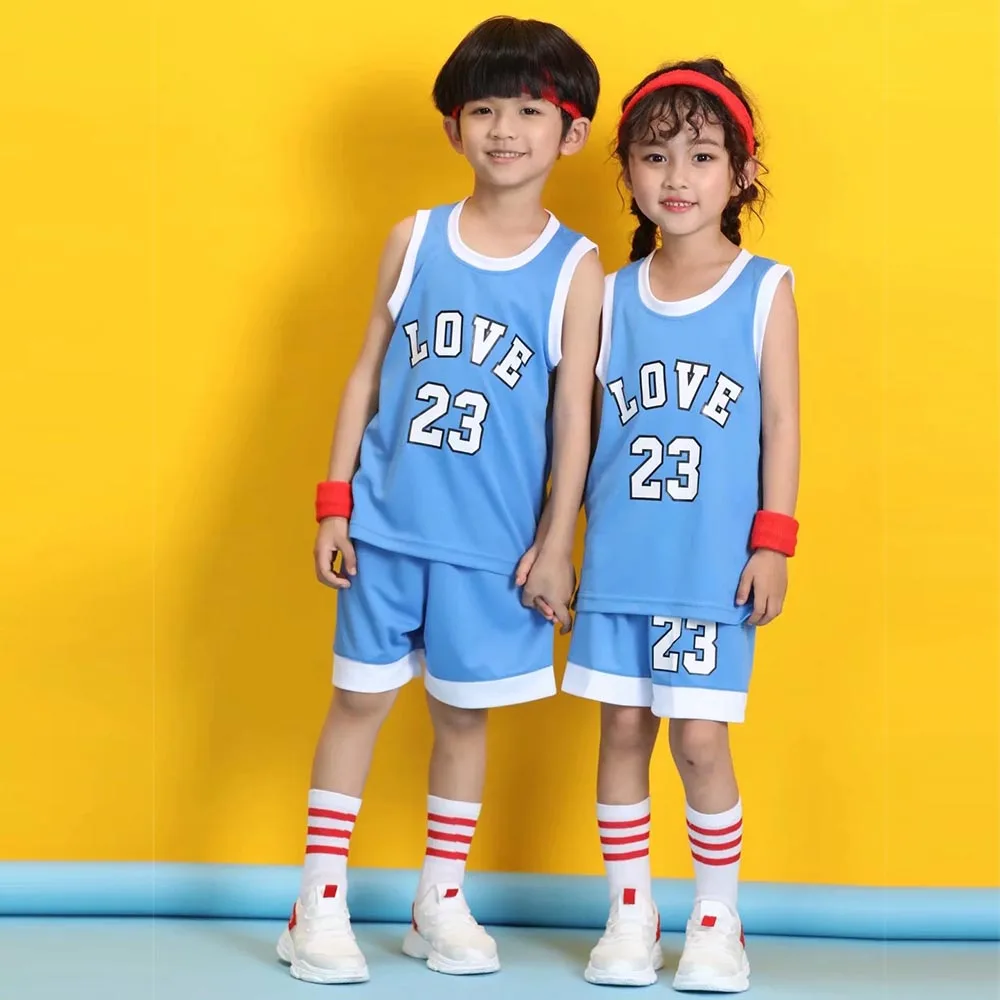 kids basketball jersey sports Clothes Children Blank Basketball Sets jersey Boys and girls Training Basketball clothes