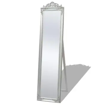 

【AU Warehouse】Furniture Free-Standing Mirror Baroque Style 160x40 cm Silver