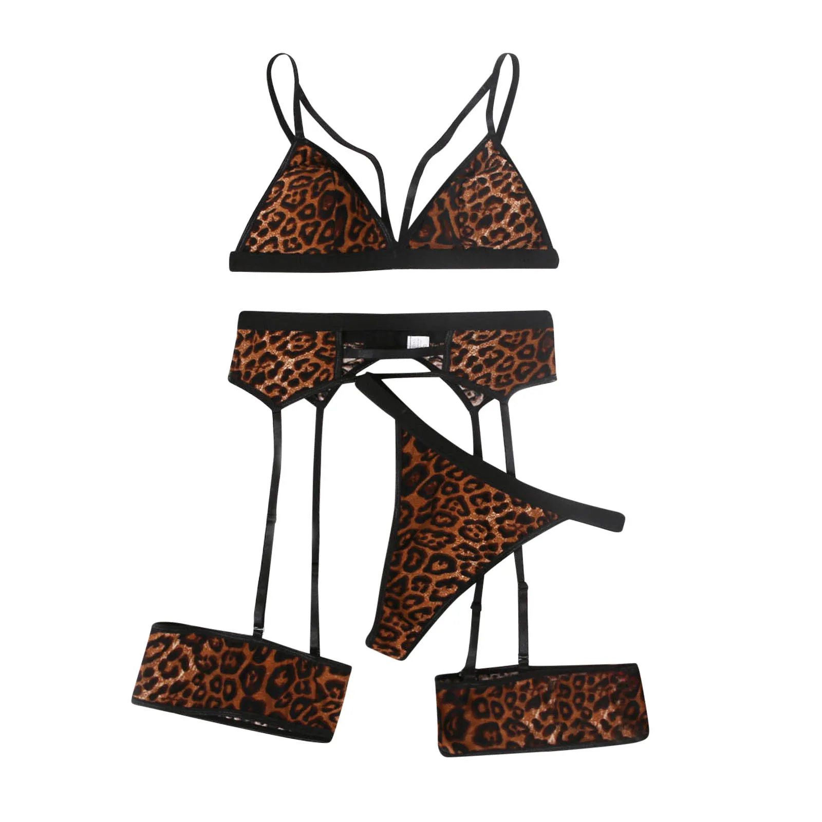 Conjunto de sujetador y Bragas para lencería Sexy de leopardo, ropa interior de con cuello en V, lencería sujetador sexual|Conjunto de sujetador y braga| - AliExpress