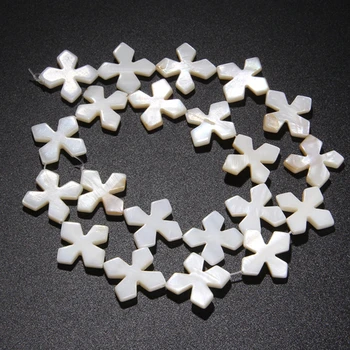 

Natural Sculpture White Flowers grass Craft charm beads 20mm jewelry Accessories Loose Freshwater Shell Beads For Jewelry Making
