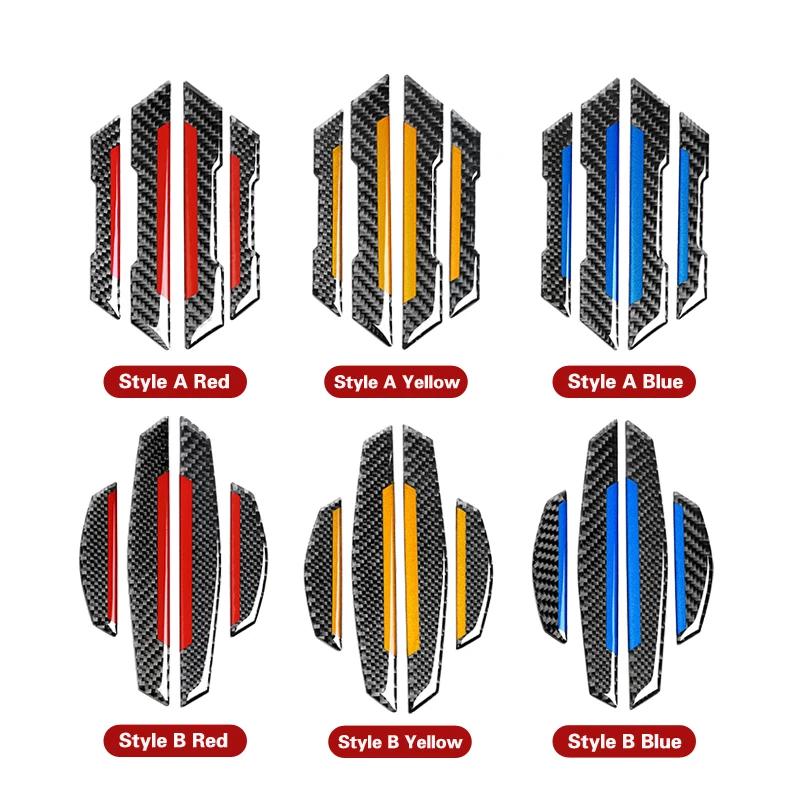 

4PCS Carbon fiber car door side Anti-collision Strips Stickers For Mercedes W204 W205 W212 BMW E90 E60 F30 Mustang Subaru BRZ