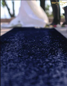 Прохода бегун 4FTx100FT темно-синий блеск бегунов для внутреннего и наружного церемоний ковер блестящая ткань с блестками прохода бегунов