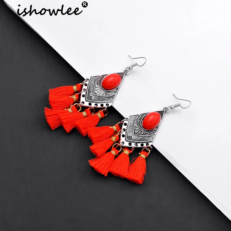 

ISHOWLEE Tassel Vintage Hanging Earrings Bohemian Fashion Gifts for Women's Boho Party Drop Earrings 2019 Luxury Jewelry bxc04