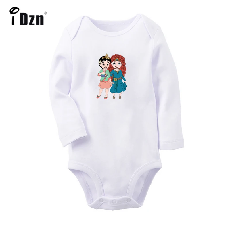 ieBabyW2931C Милый комбинезон для новорожденных «Я 1 год», «Ариэль», «Белоснежка», «Тиана», комбинезон с длинными рукавами для малышей, подарок - Цвет: ieBabyW2931C