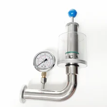 0,2-2,2 бар санитарный предохранительный клапан сброса давления с манометром Fit 1," Tri Clamp