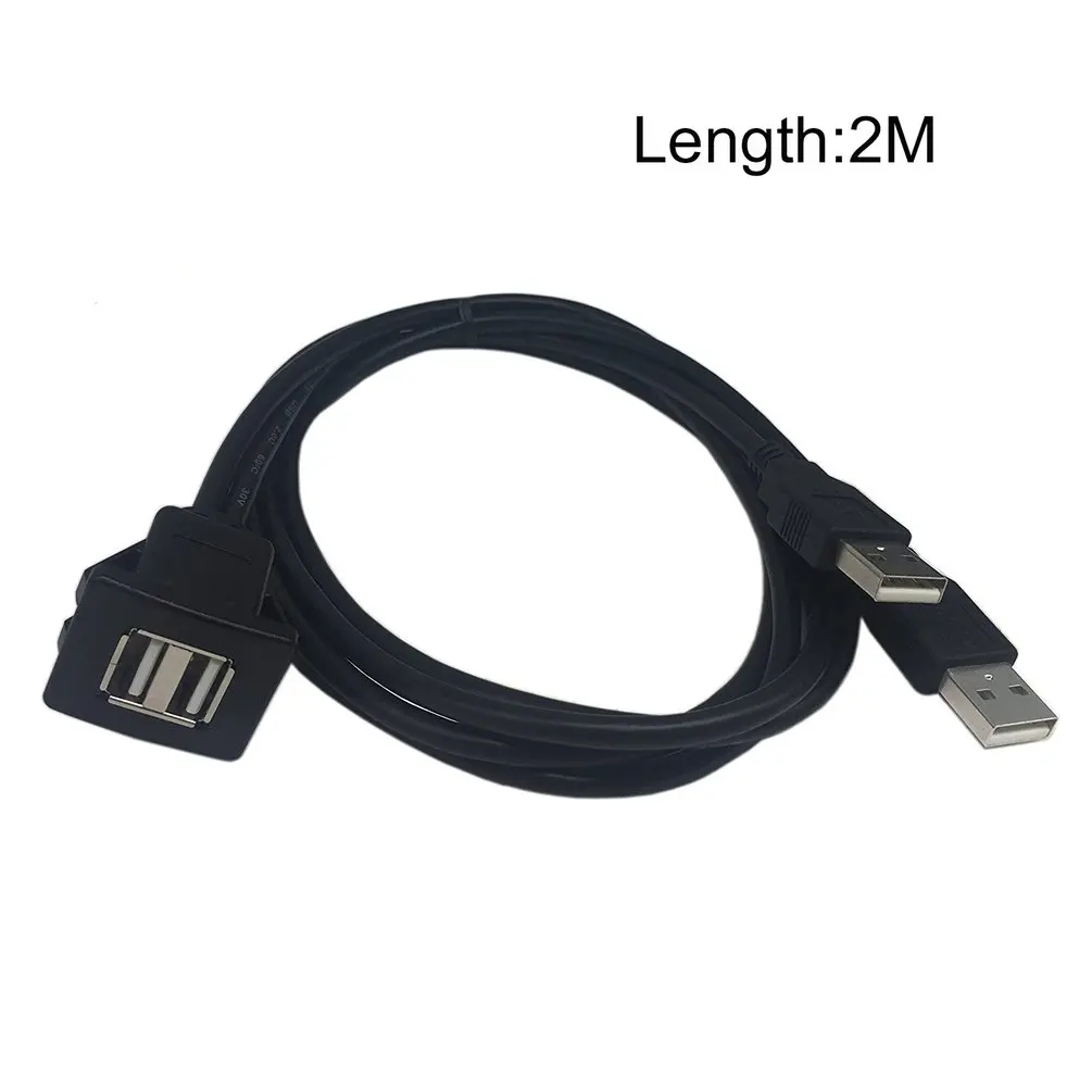 USB2.0 кабель для скрытого монтажа 1 м/2 м двойной/один USB порт удлинитель флеш приборная панель монтажный кабель для автомобиля лодки мотоцикла