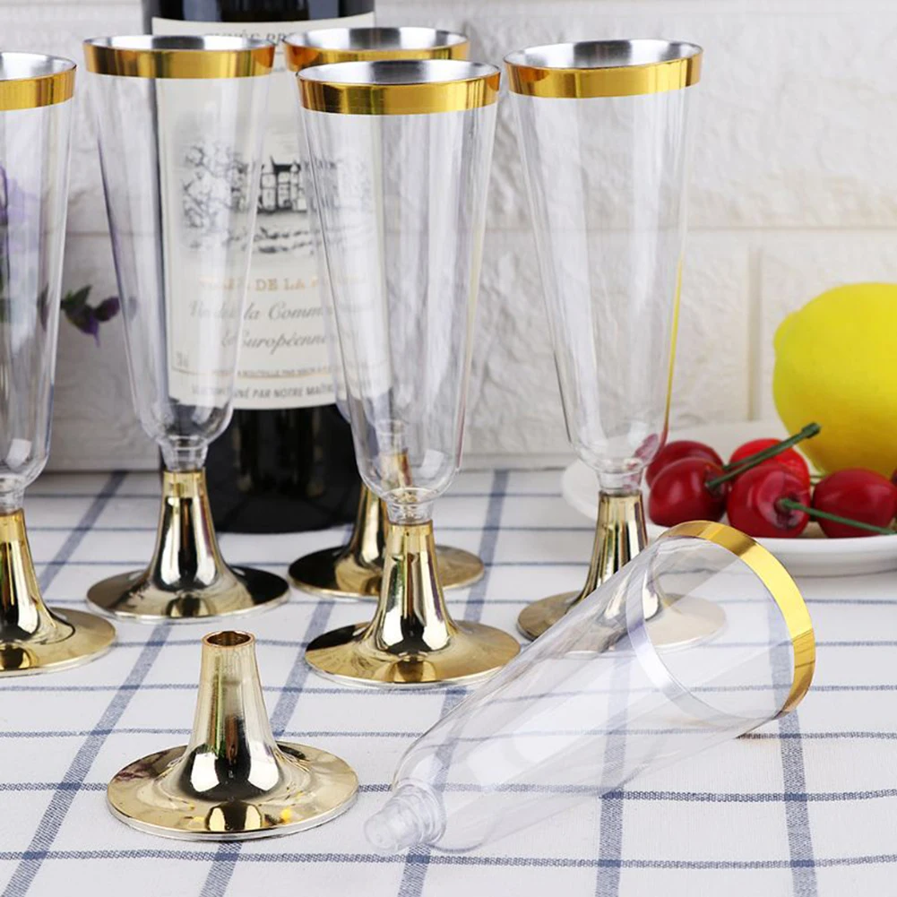 150 мл одноразовый Золотой фольга бокал для шампанского пластиковое покрытие бокал для красного вина стаканчик для мороженого дегустация розовое золото чашка для десерта