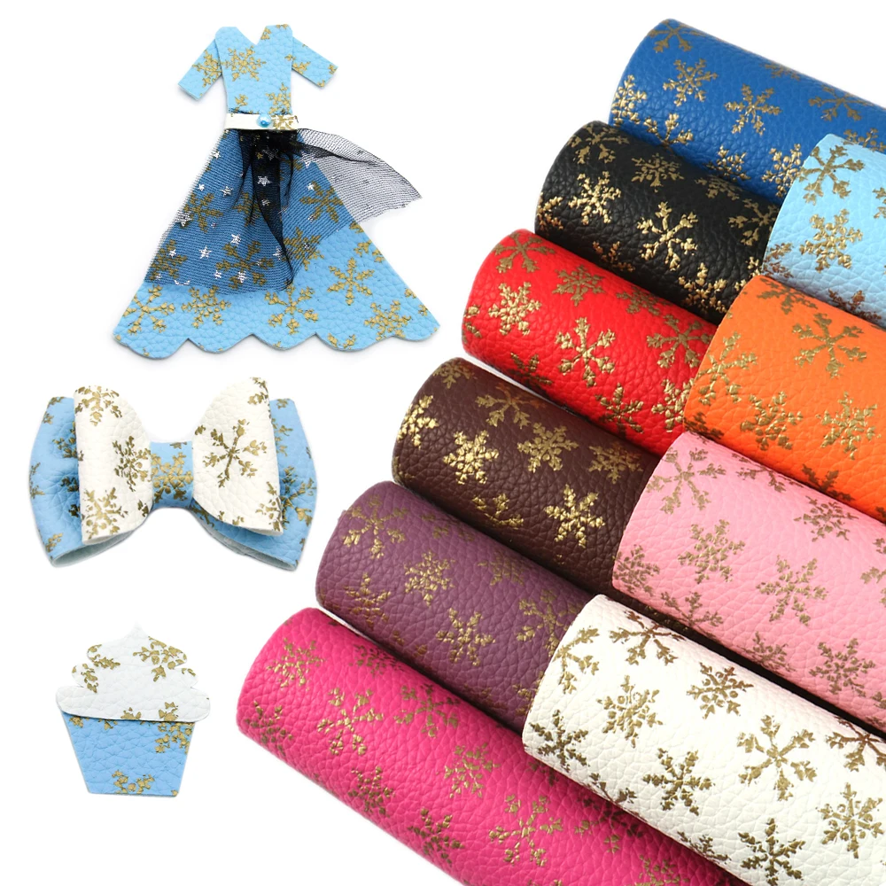 

New 10Pieces/set 20*34cm Litchi Snow Gold Foil Faux Synthetic Leather Patchwork Hair Bow Handbag Phone Case DIY,1Yc7195