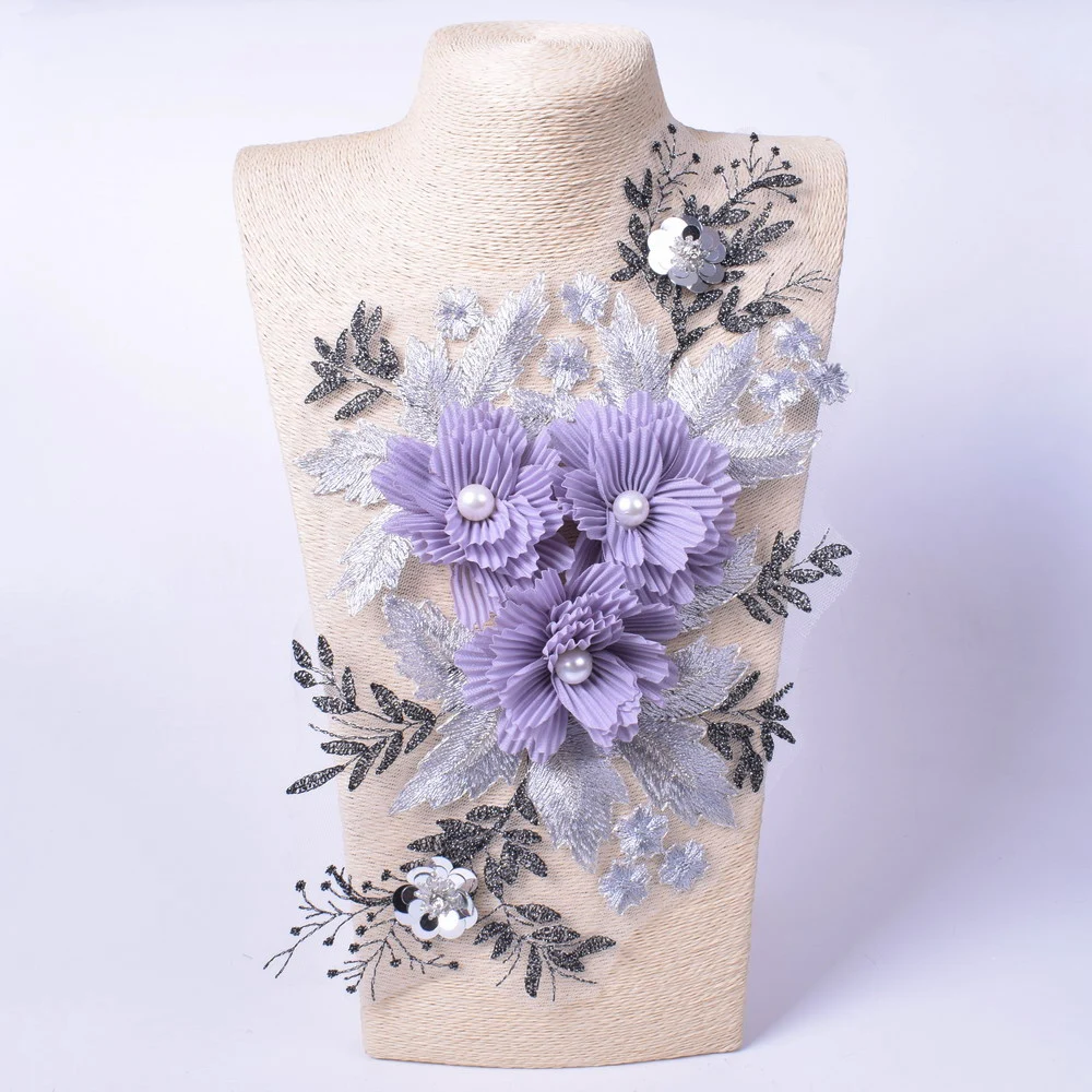 Embroidery Flower Patch Applique For Evening Dress Diy ClothingCostumes Decoration Sew On Accessories Patches Scrapbooking