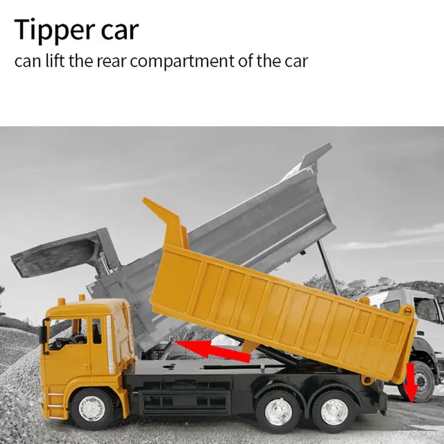 RC Truck RC Excavator 2.4G Radio Controlled Car Caterpillar Tractor Model Engineering Car Digging Soil Sound Toys For Boys 2