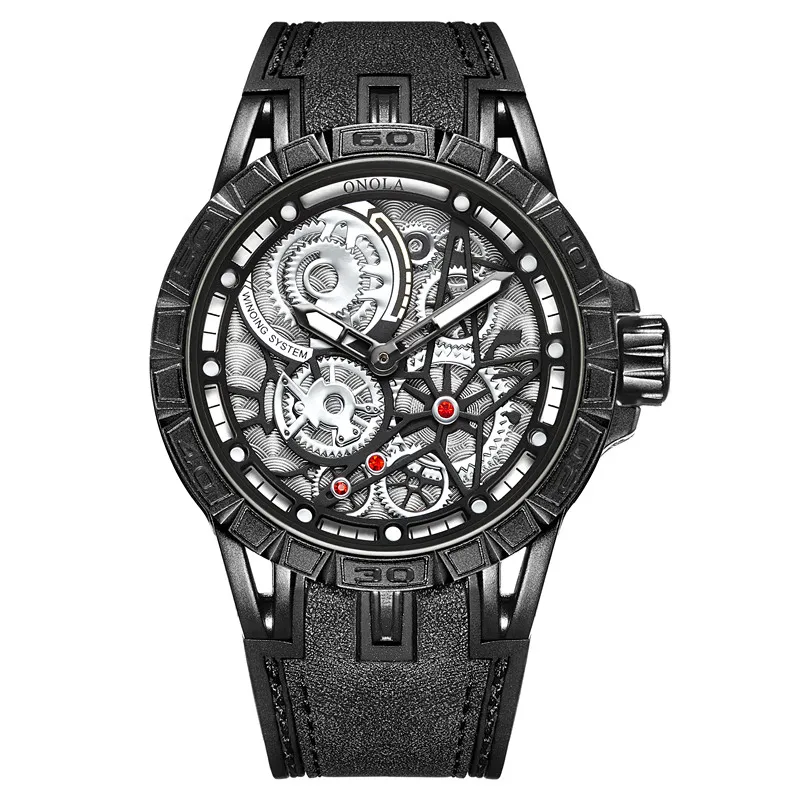 ONOLA брендовые военные кварцевые часы мужские модные повседневные спортивные наручные часы черные крутые Необычные роскошные часы для молодых людей - Цвет: ON3807 black