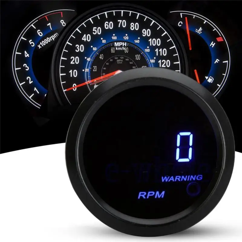 

2 inch 52mm 0-9999 RPM Motorcycle Car Tachometer Auto Gauge Meter Tacho Blue LED Light 12V Car Digital Tachometer Gauge