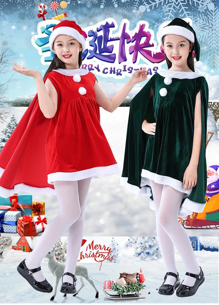 

Christmas Children Clothing Girls Dressing up Performance Wear Kindergarten Clothes Christmas Princess Dress Santa Claus Suit