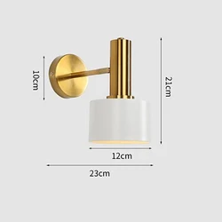 Nordic Modern Gold & Black Wall Sconce Light Fixture (3 Color Changeable)