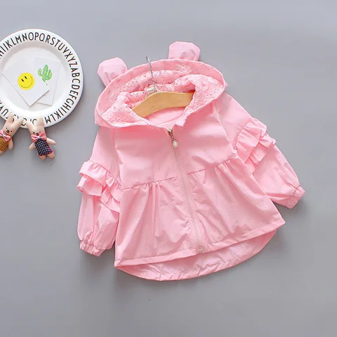 

2019 Infant Childrenswear 6 Months Small for Girl CHILDREN'S Jacket 1-2-4-Year-Old Female Baby Spring And Summer Cardigan Hooded