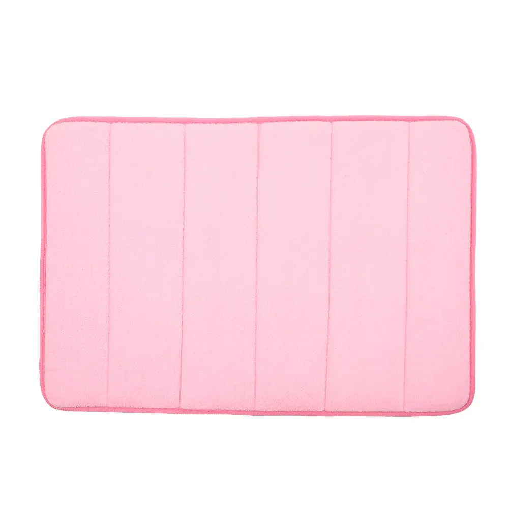Pink 40x60 см, коврик для ванной, противоскользящий, дверной коврик, коралловый флис, полосатый дизайн, для ванной комнаты, ванна, напольный коврик, ковер, нескользящий - Цвет: Pink