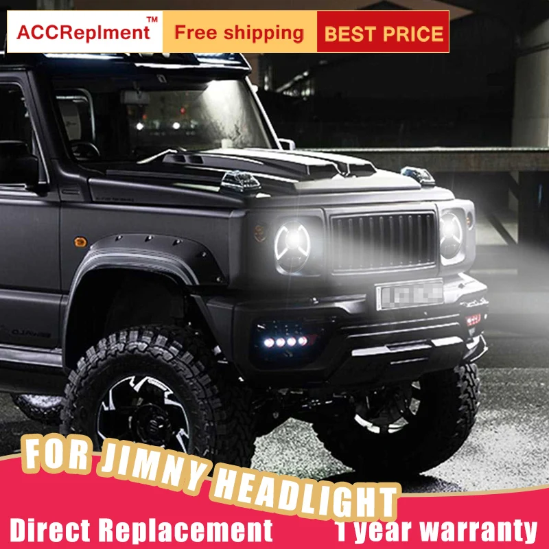 2 шт. светодиодный фары для Suzuki Jimny 2007- светодиодный автомобильный фонарь ангельские глазки ксенон HID комплект Противотуманные фары светодиодный дневные ходовые огни