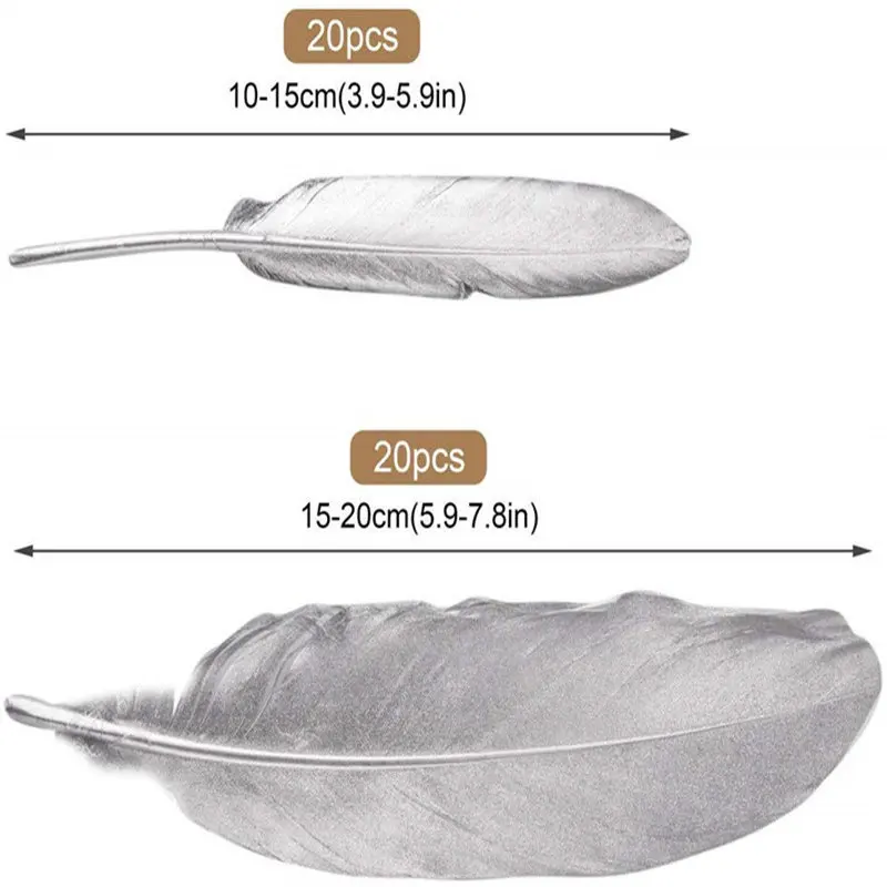 Смешанные batch40 шт спрей Золотой Гусь/утка feather10-22cm DIY сценические украшения аксессуары Шлейфы ювелирных изделий перья для рукоделия