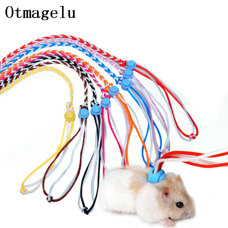 Pet Hamster Leash Harness Rope 2m Adjustable Bunny Cotton Rope Harness Lead Collar for Ferret Squirrel Rabbit Hamster Pet Leash9