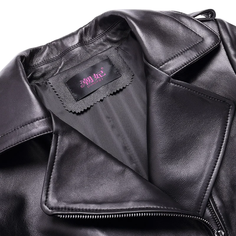 Yolanсказочная натуральная кожаная куртка для женщин из овечьей кожи Slim размера