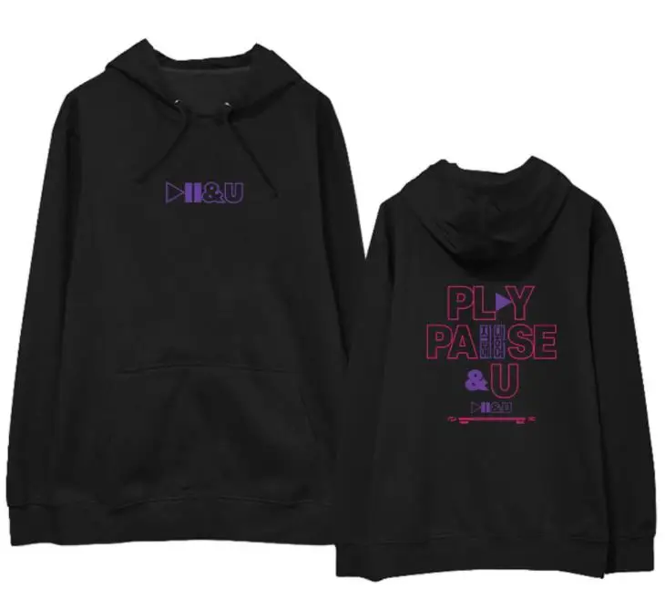 fleece Kpop iu 11 yeas concert play pause и u же печать толстовки модные унисекс флис/тонкий пуловер Свободная Толстовка - Цвет: fleece