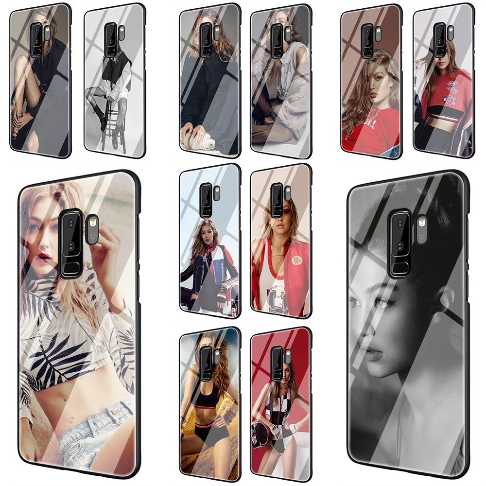 EWAU Gigi Hadid; Стекло чехол для телефона для samsung Galaxy S7 8; большие размеры 9, 10; плюс 10 плюс Note8 9 10 плюс A10 20 30 40 50 60 70