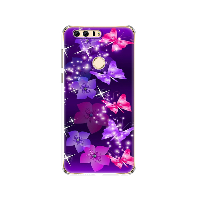 phone case for huawei honor 8 soft tpu silicon back cover 360 full protective printing clear coque