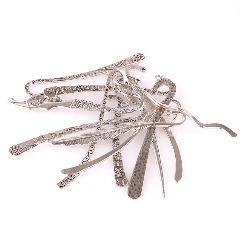 Mixed 12pcs Vintage Silver Best Gift for Reader Snitch Harry Bookmark Charms Bookmark Gift Handmade DIY Alloy Jewelry