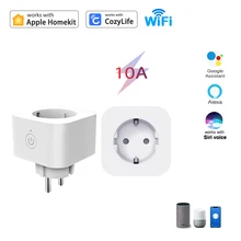 

HomeKit Smart Plug Wifi Eu 10A Socket With Timer 220V 85-240V Smart Home Product Work With Google Home Alexa Apple Siri Cozylife