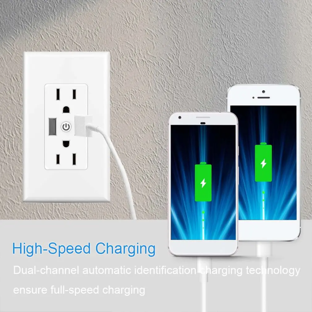 Умный Wi-Fi Разъем питания двойной USB голосовое приложение управление переключатель синхронизации дома для домашней автоматизации прибор настенный разъем для телефона планшета
