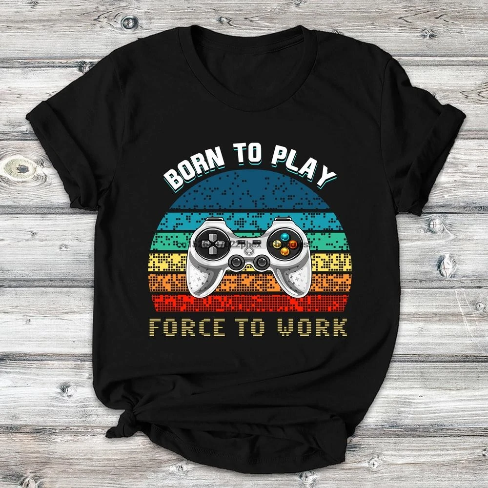Классическая футболка Born To Play Force Work винтажная Ретро для новорожденных забавный