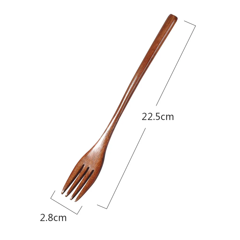 Wooden Spoon Fork Bamboo Kitchen Cooking Utensil Tools Soup-Teaspoon Tableware Portable Tableware fork for kitchen bar NEW