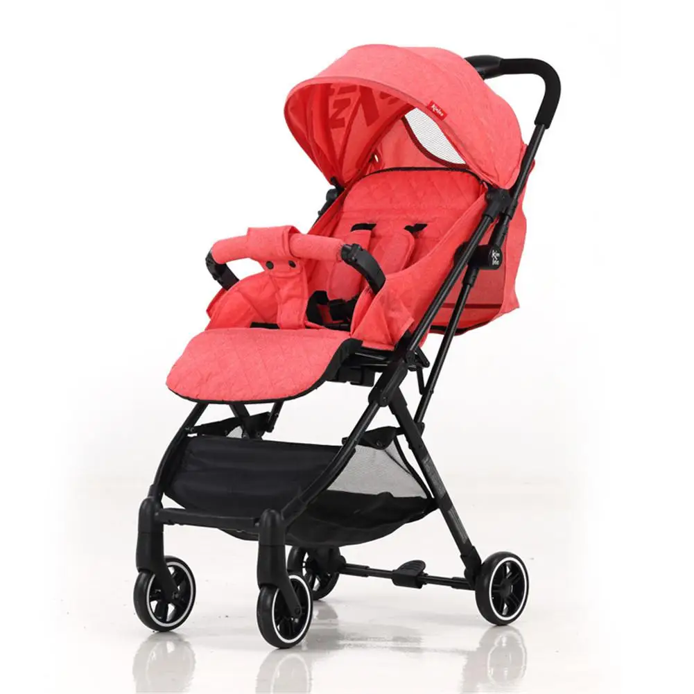 Kidlove от 0 до 3 лет, детская коляска Складная Легкая Складная коляска лёгкая коляска с 4 колесами - Цвет: Linen red